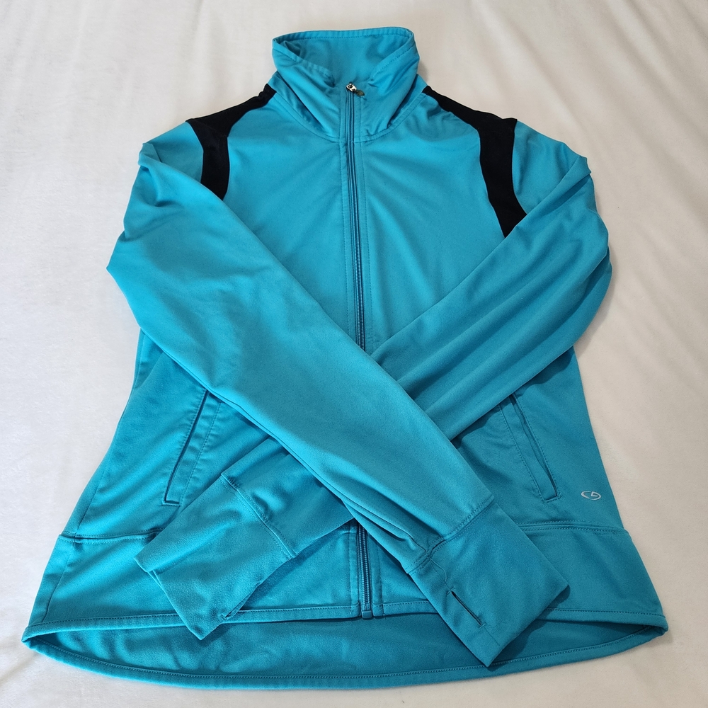 Champion Women's M Full Zip-Up Gym Jacket Teal & Black